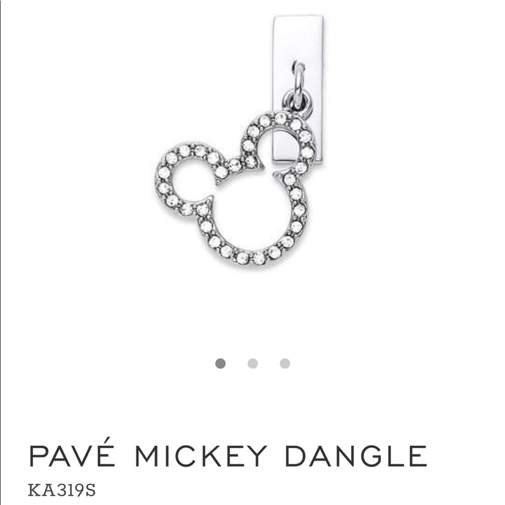 Pave rhinestone Mickey Mouse silhouette charm